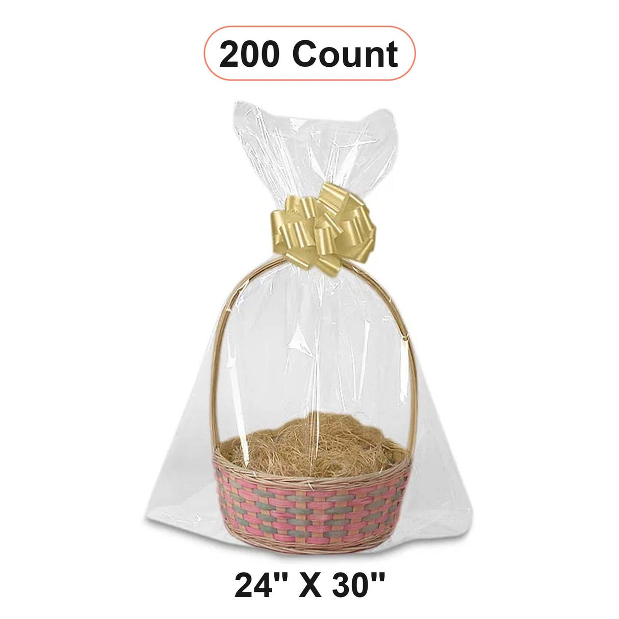 Round Bottom Basket Bags 24'' X 30'' Durable Design