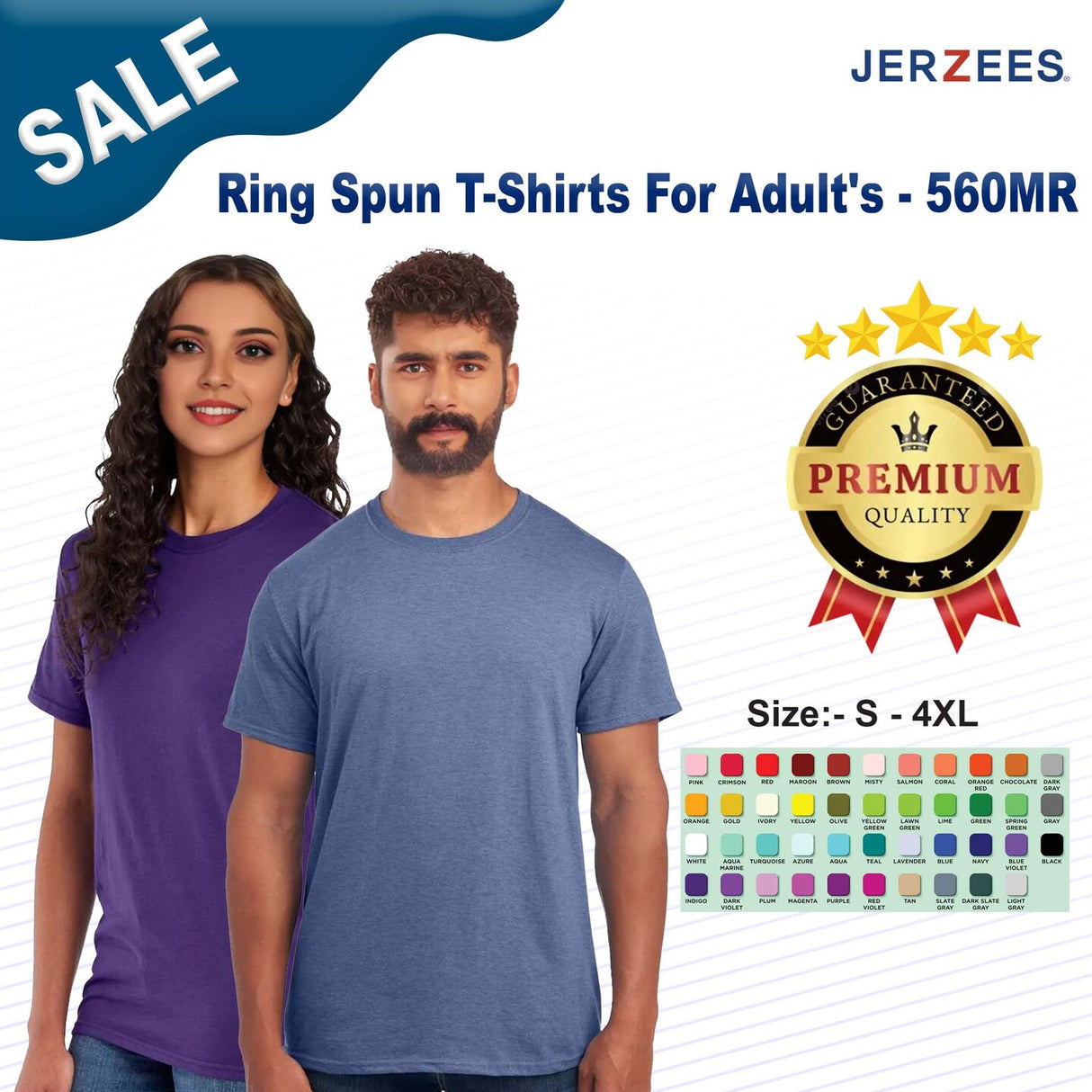 JERZEES® Ring Spun Short Sleeve T-Shirts For Adult's