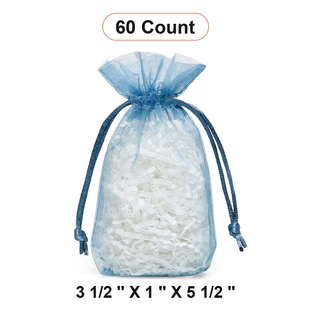 Flat Bottom Organza Bags 3 1/2''x1''x5 1/2'' for Elegant Favors