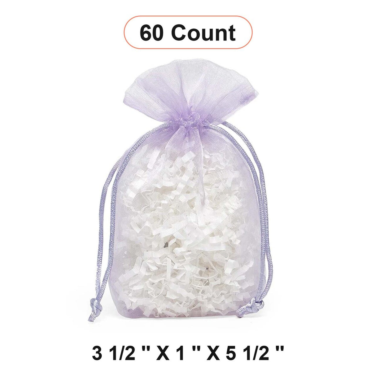 Flat Bottom Organza Bags 3 1/2''x1''x5 1/2'' for Perfect Gift Wrapping