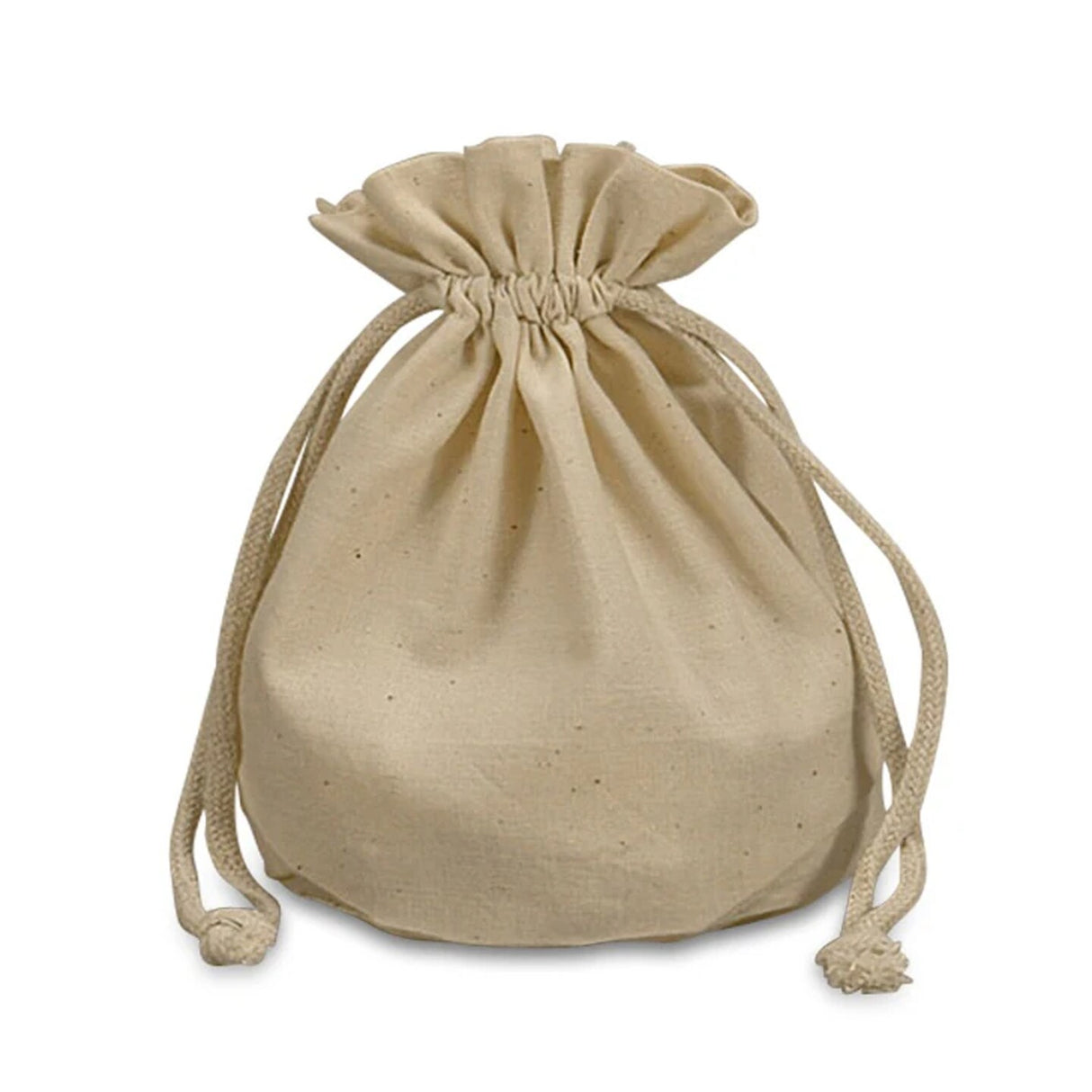 Spacious Round Bottom Cotton Muslin Bag 6 1/2" x 4" x 12"