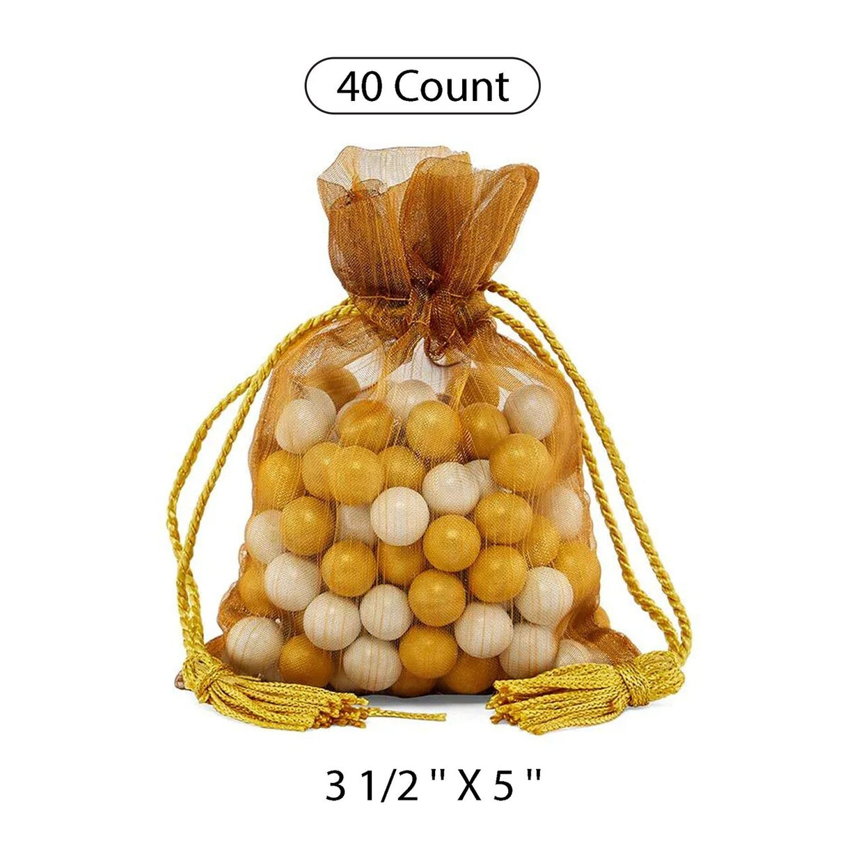 Brushed Organza Pouch with Tassels 3 1/2" x 5"