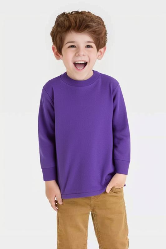 RADYAN® Toddler Cotton Jersey Long Sleeve Crewneck T-shirt - 3311