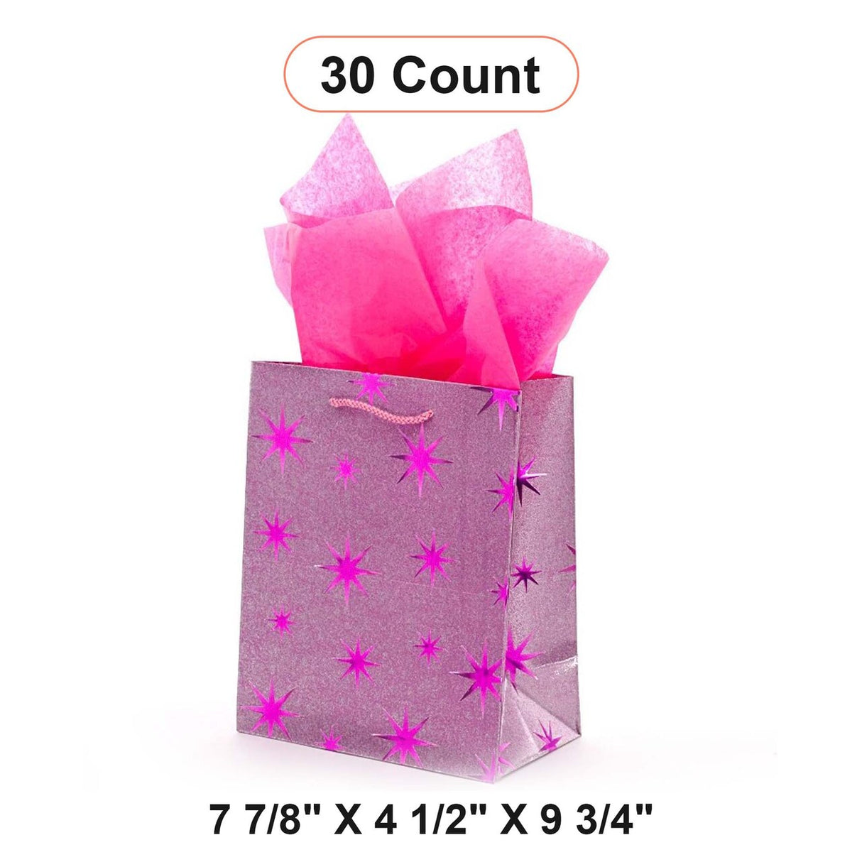 Chic Metallic Star Tote 7.88" x 4.5" x 9.75"