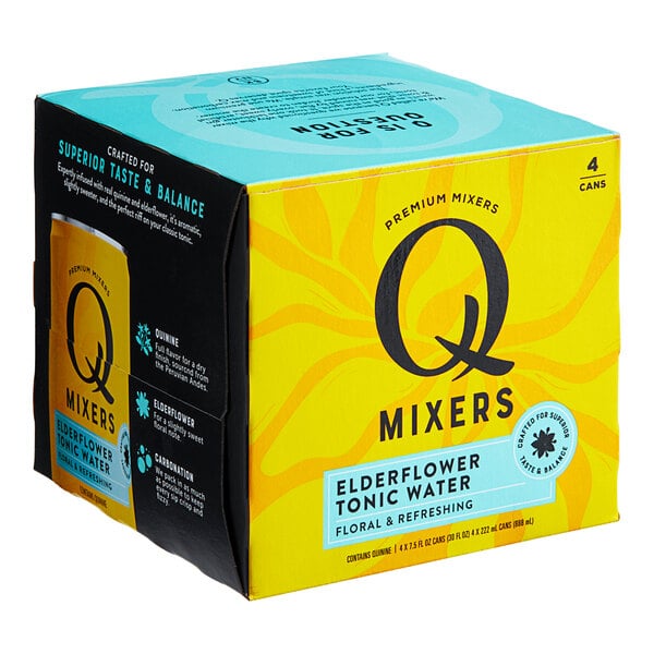 Q Mixers Elderflower Tonic Water Can 7.5 fl. oz. - 24/Case