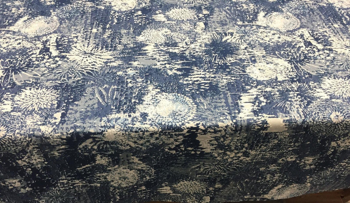 Fezara Indigo 100 Percent Cotton Fabric - Indigo, 55" Width, 100,000 Double Rubs (1 Yard)