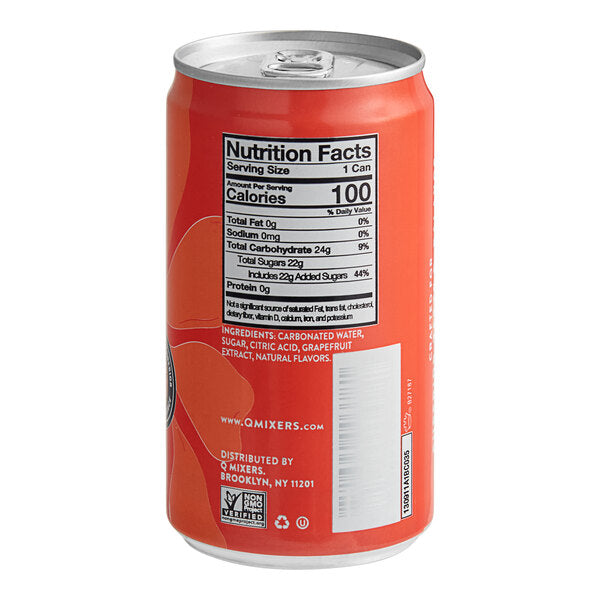 Q Mixers Sparkling Grapefruit Can 7.5 fl. oz. - 24/Case