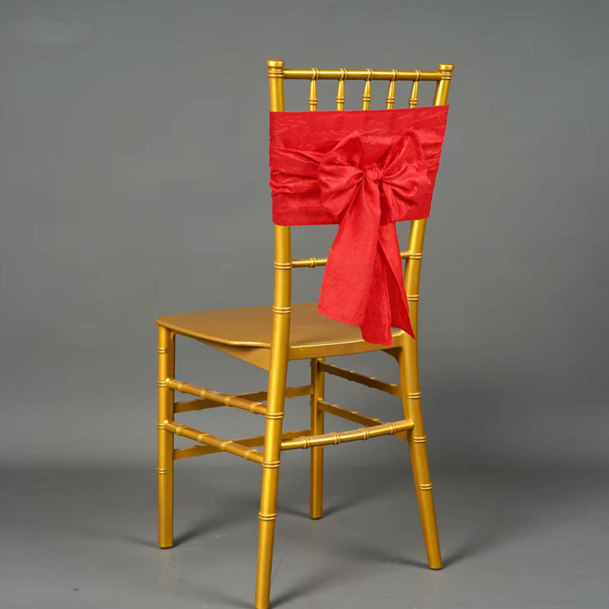 10 Pieces Crushed Taffeta Chair Sashes 9.5 x 108 inches Red