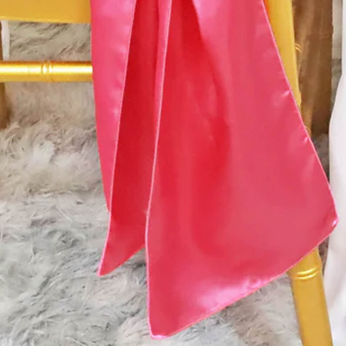 10 Pieces Bubble Gum Satin Chair Sashes Vibrant 8"x108" Event Accessories