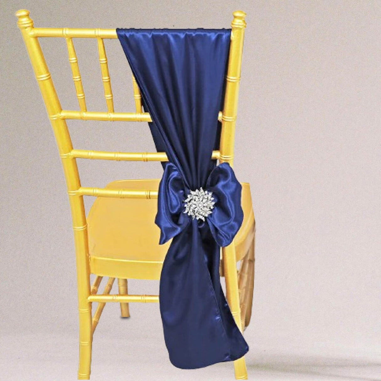 10 Pieces Navy Blue Satin Chair Sashes for Elegant Wedding and Event Decor 8x108 inches