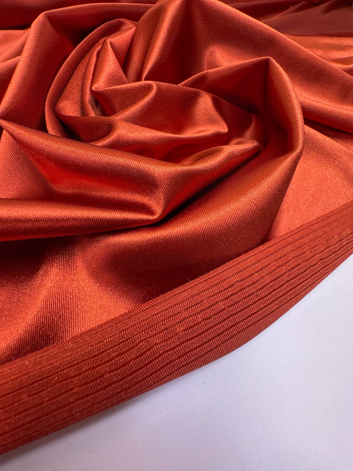 Orange Polyamide Elastane Knitted Fabric