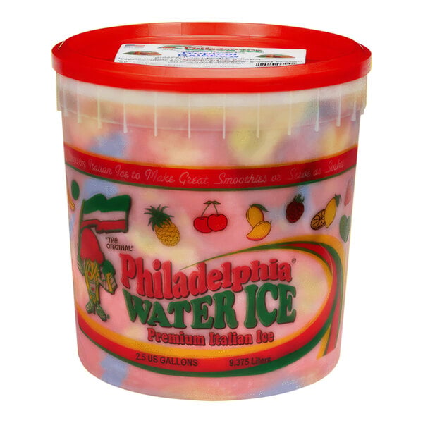 Philadelphia Water Ice Tropical Rainbow Italian Ice 2.5 Gallon