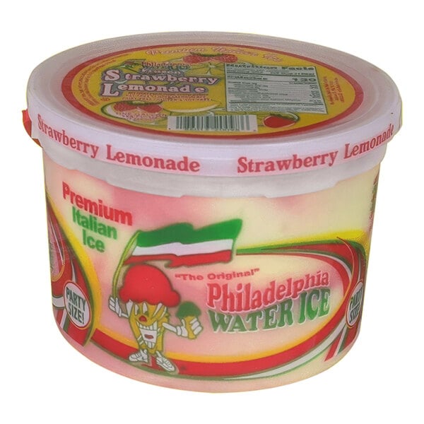 Philadelphia Water Ice Strawberry Lemonade Italian Ice 1 Gallon