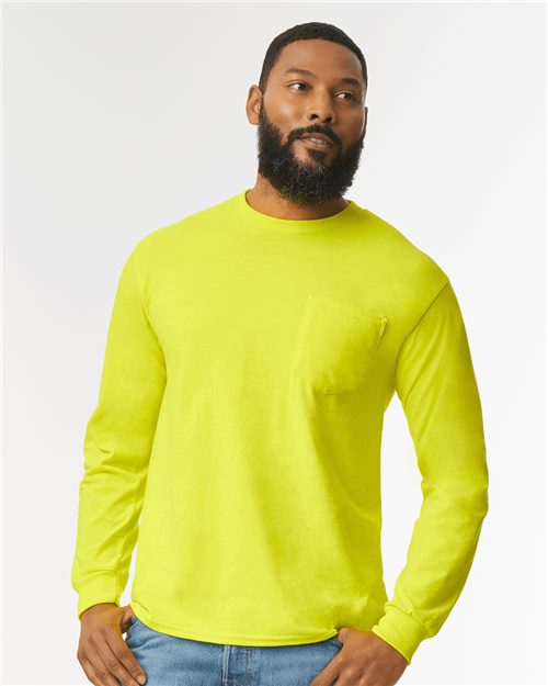 Gildan® Ultra Cotton Long Sleeve Crewneck Pocket T-Shirt - 2410