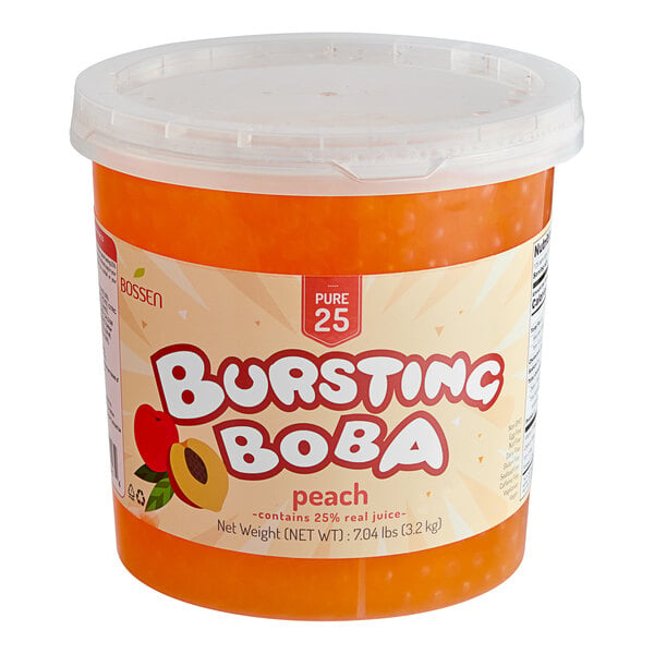 Bossen Pure25 Peach Bursting Boba 7.04 lb. - 4/Case
