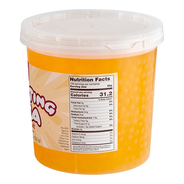 Bossen Pure25 Passion Fruit Bursting Boba 7.04 lb. - 4/Case