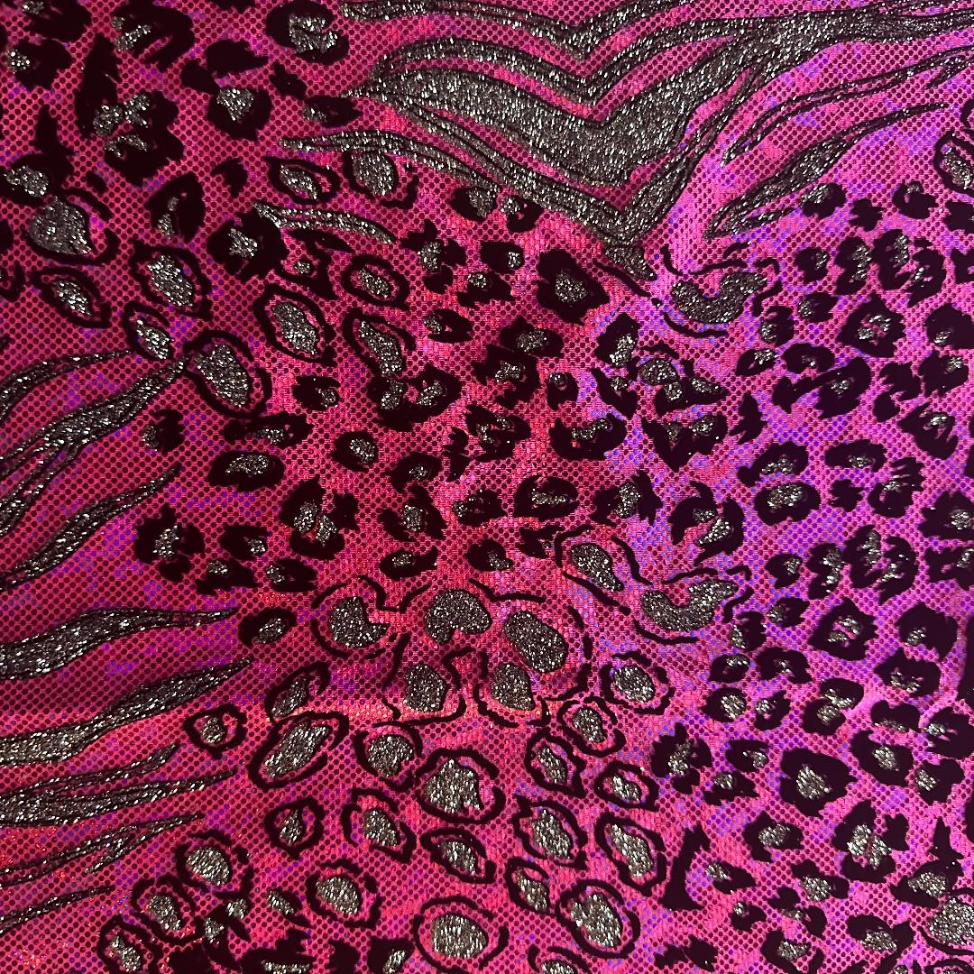 Nylon Spandex Safari Hologram Foil Fabric