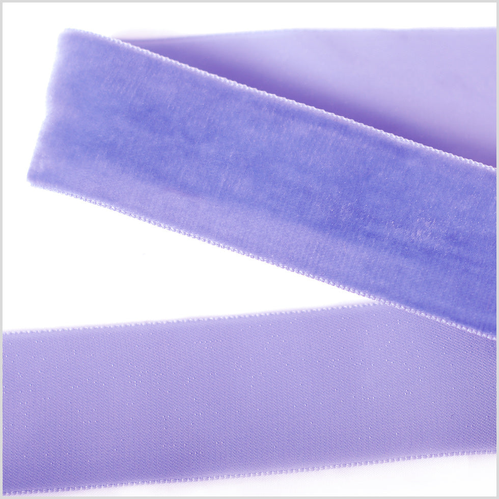Single Faced Velvet Ribbon Made in Italy - 1.5" - Light Lilac - Sabine Collection