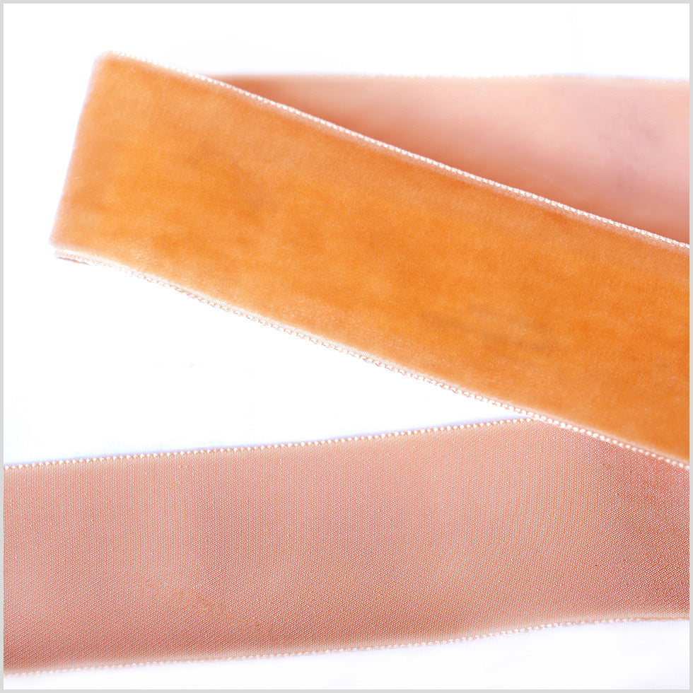 Single Faced Velvet Ribbon Made in Italy - 1.5" - Gold - Sabine Collection