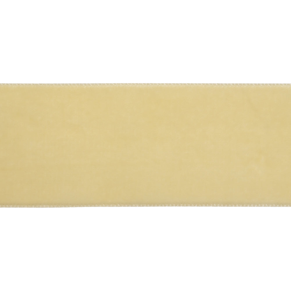 Single Faced Velvet Ribbon Made in Italy - 1.5" - Ivory - Sabine Collection