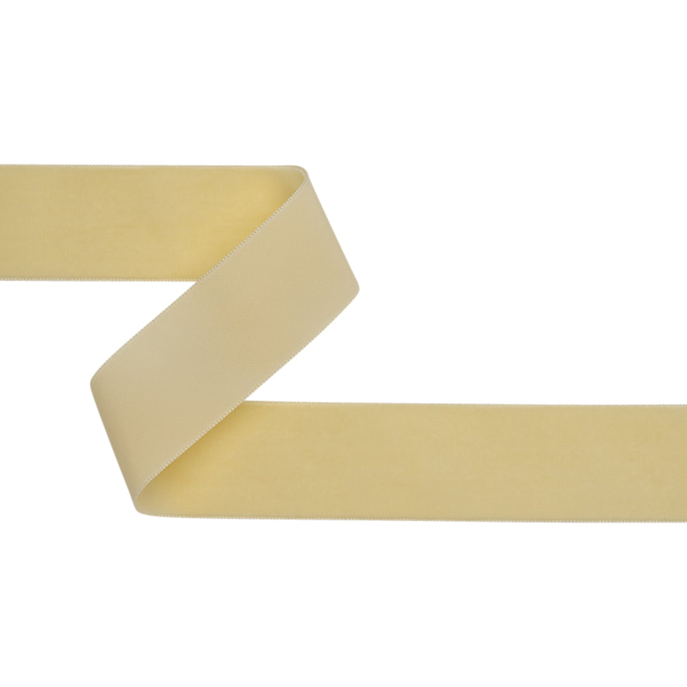Single Faced Velvet Ribbon Made in Italy - 1.5" - Ivory - Sabine Collection