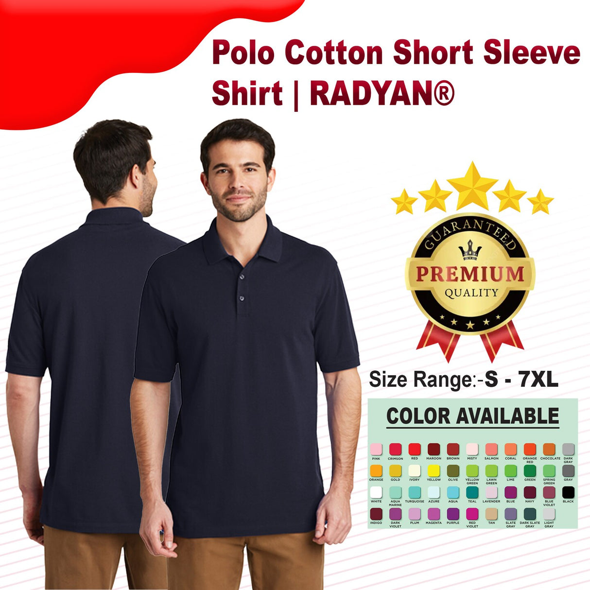 Polo Cotton Short Sleeve Shirt | RADYAN®