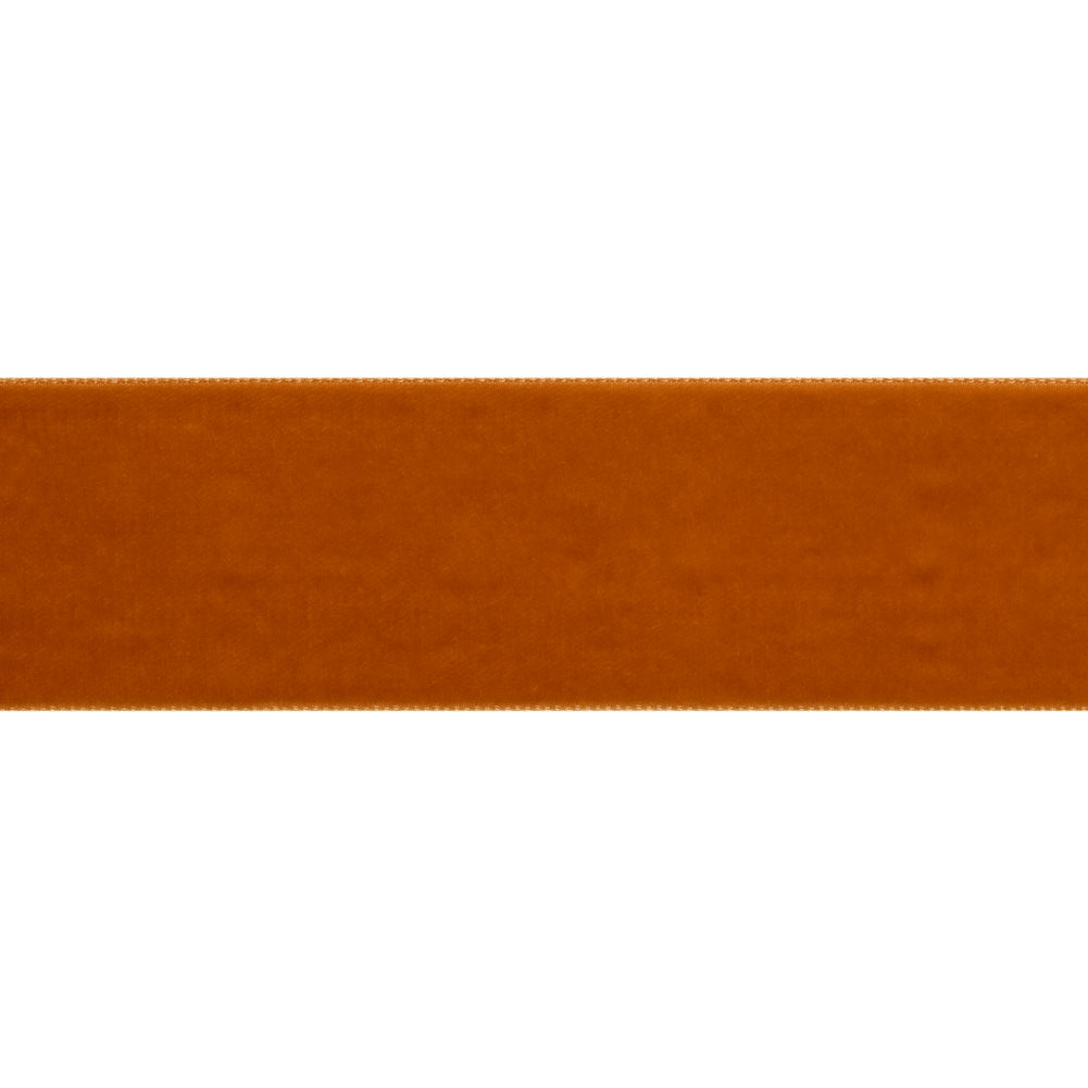 Single Faced Velvet Ribbon Made in Italy - 1.5" - Rust - Sabine Collection