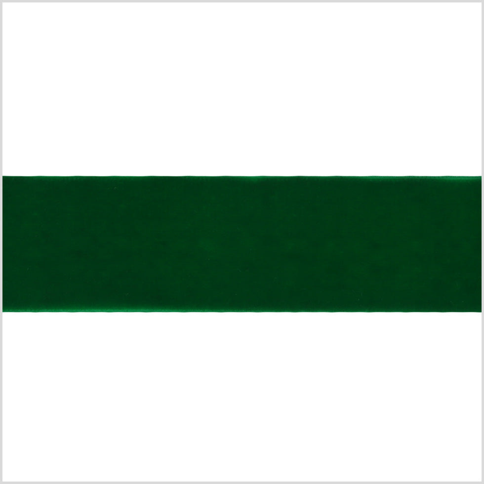 Single Faced Velvet Ribbon Made in Italy - 1.5" - Emerald - Sabine Collection