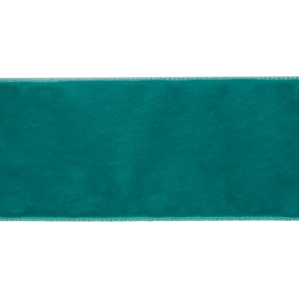 Single Faced Velvet Ribbon Made in Italy - 1.5" - Dark Turquoise - Sabine Collection