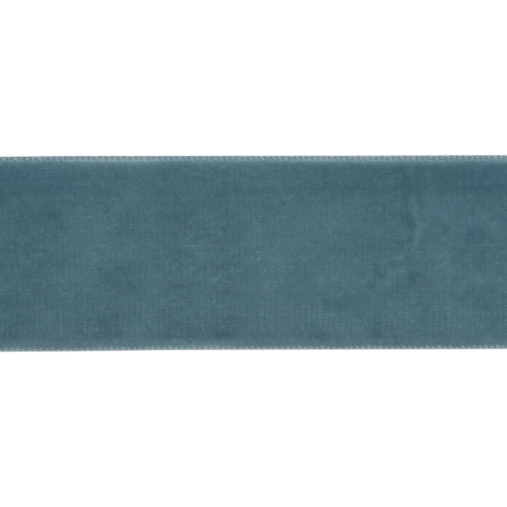 Single Faced Velvet Ribbon Made in Italy - 1.5" - French Blue - Sabine Collection
