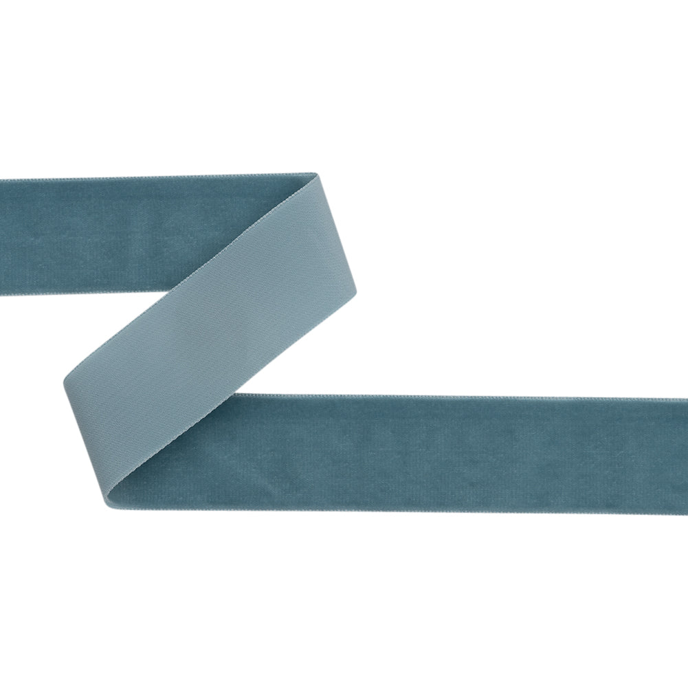 Single Faced Velvet Ribbon Made in Italy - 1.5" - French Blue - Sabine Collection