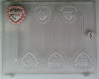 Quinceañera XV Anos Heart Chocolate Sucker Mold