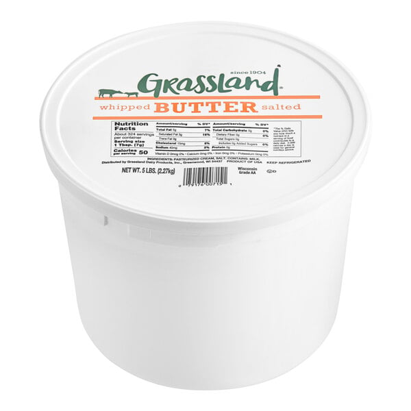 Grassland 5 lb. Salted Grade AA Whipped Butter - 2/Case