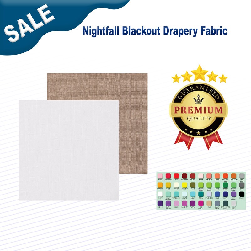 1 Yard Nightfall Blackout Drapery Fabric 55" Width