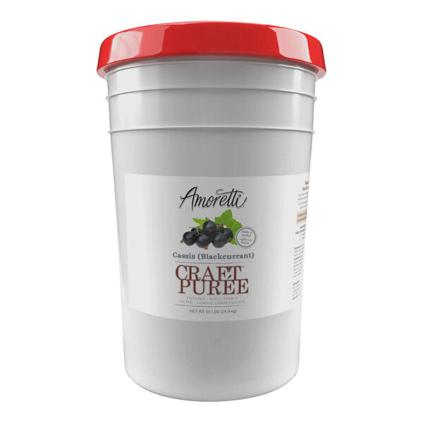 Amoretti Cassis (Blackcurrant) Craft Puree 6 Gallon (55 lb.)