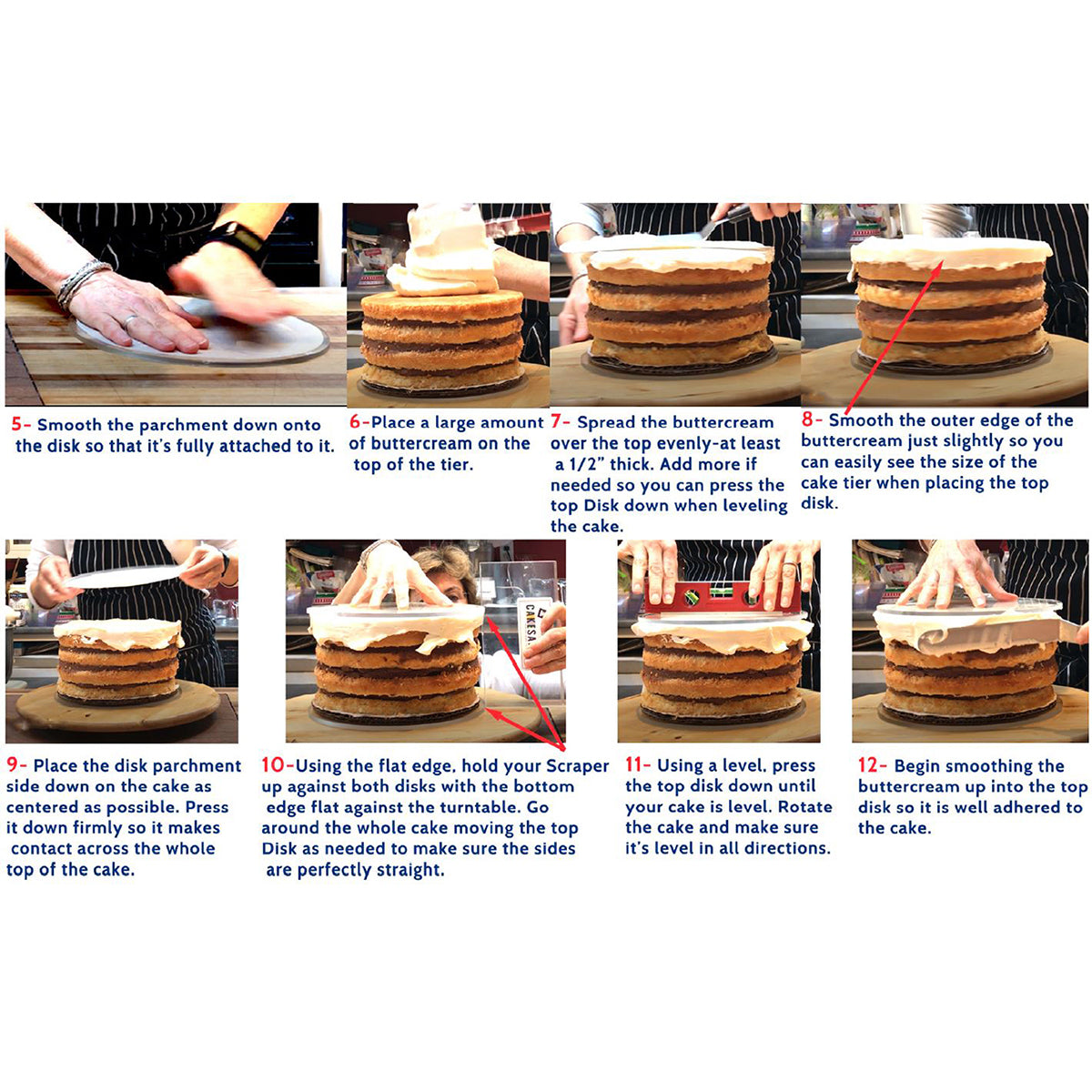 CakeSafe Round Acrylic Disc Basic Kit, .25" with Center Holes, 6", 8", 10"