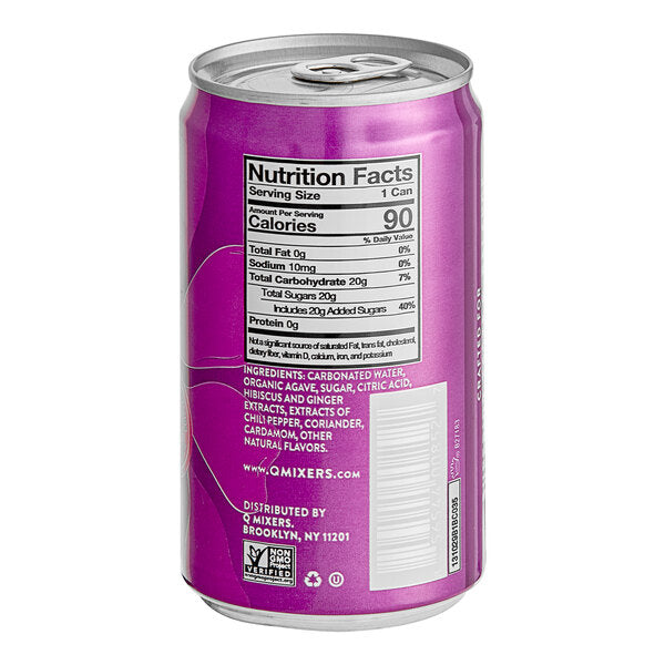 Q Mixers Hibiscus Ginger Beer Can 7.5 fl. oz. - 24/Case