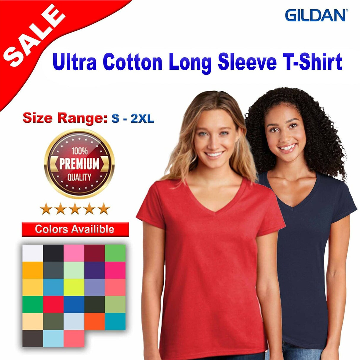 Gildan® Softstyle Women’s V-Neck Short Sleeve T-Shirt