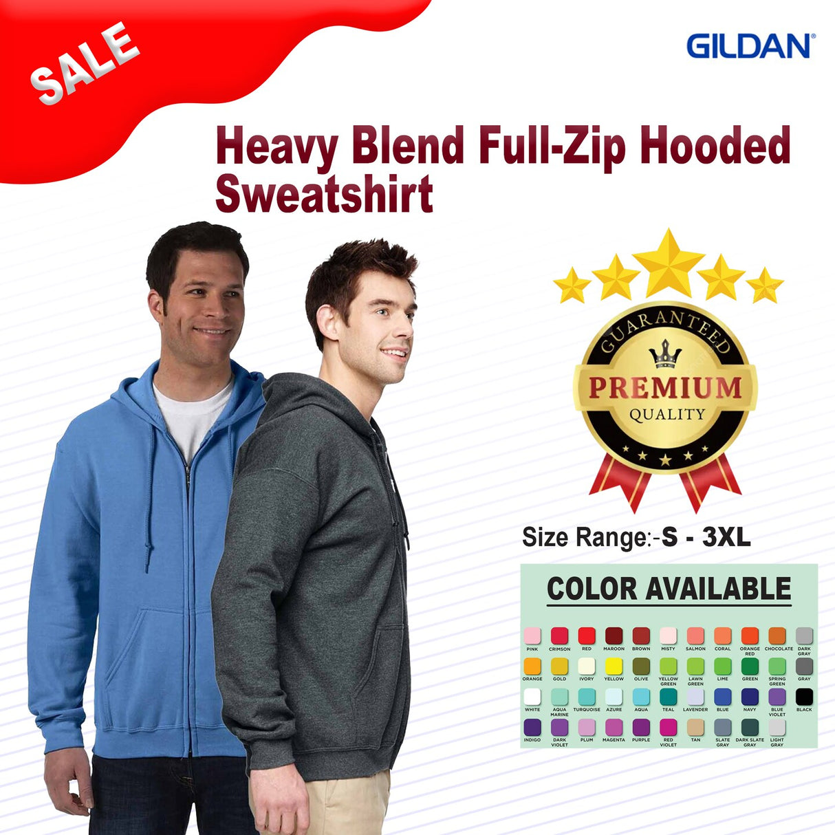 Gildan® Heavy Blend Full Zip Hooded Sweatshirt
