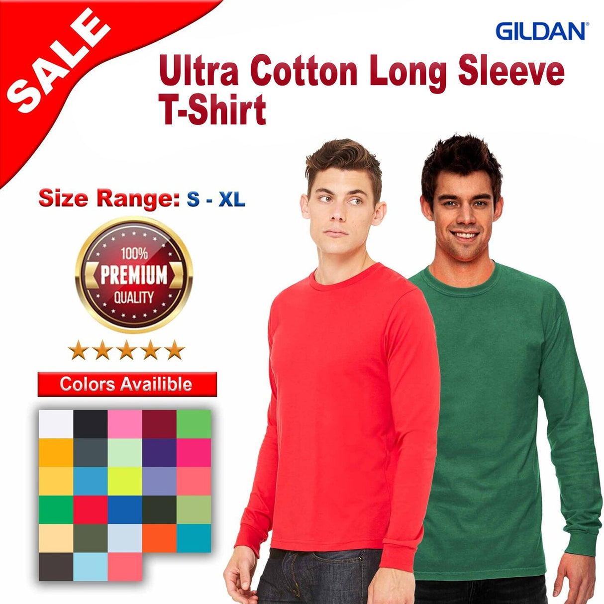 Gildan® Ultra Cotton Long Sleeve Crew-Neck T-Shirt