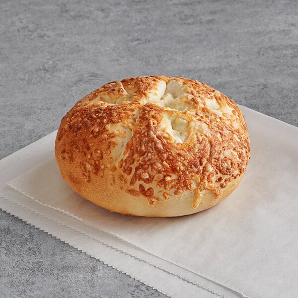 Original Bagels Tribute Baking Company New York Style Asiago Cheese Bagel 4 oz. - 90/Case