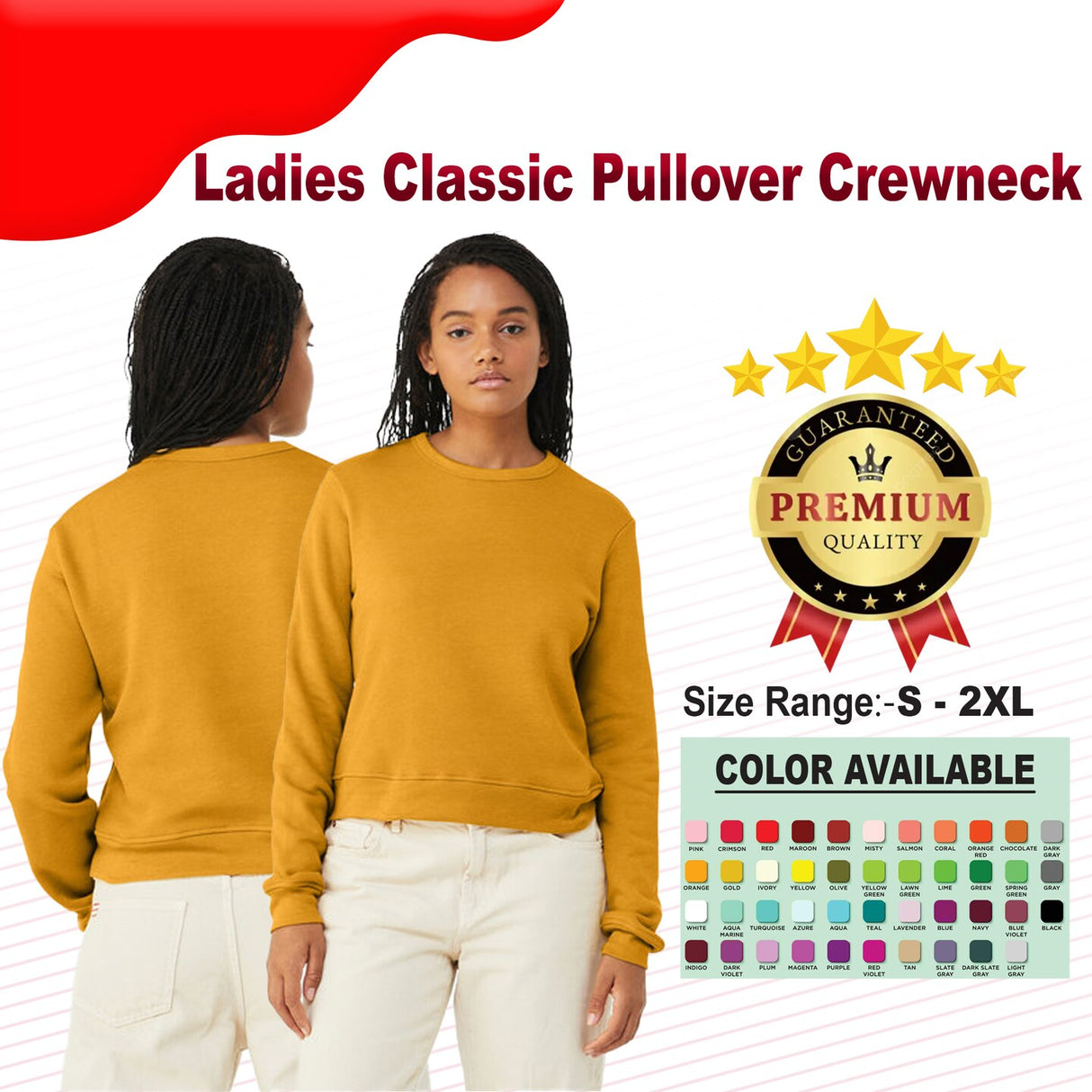 Bella + Canvas® Ladies Classic Pullover Crewneck