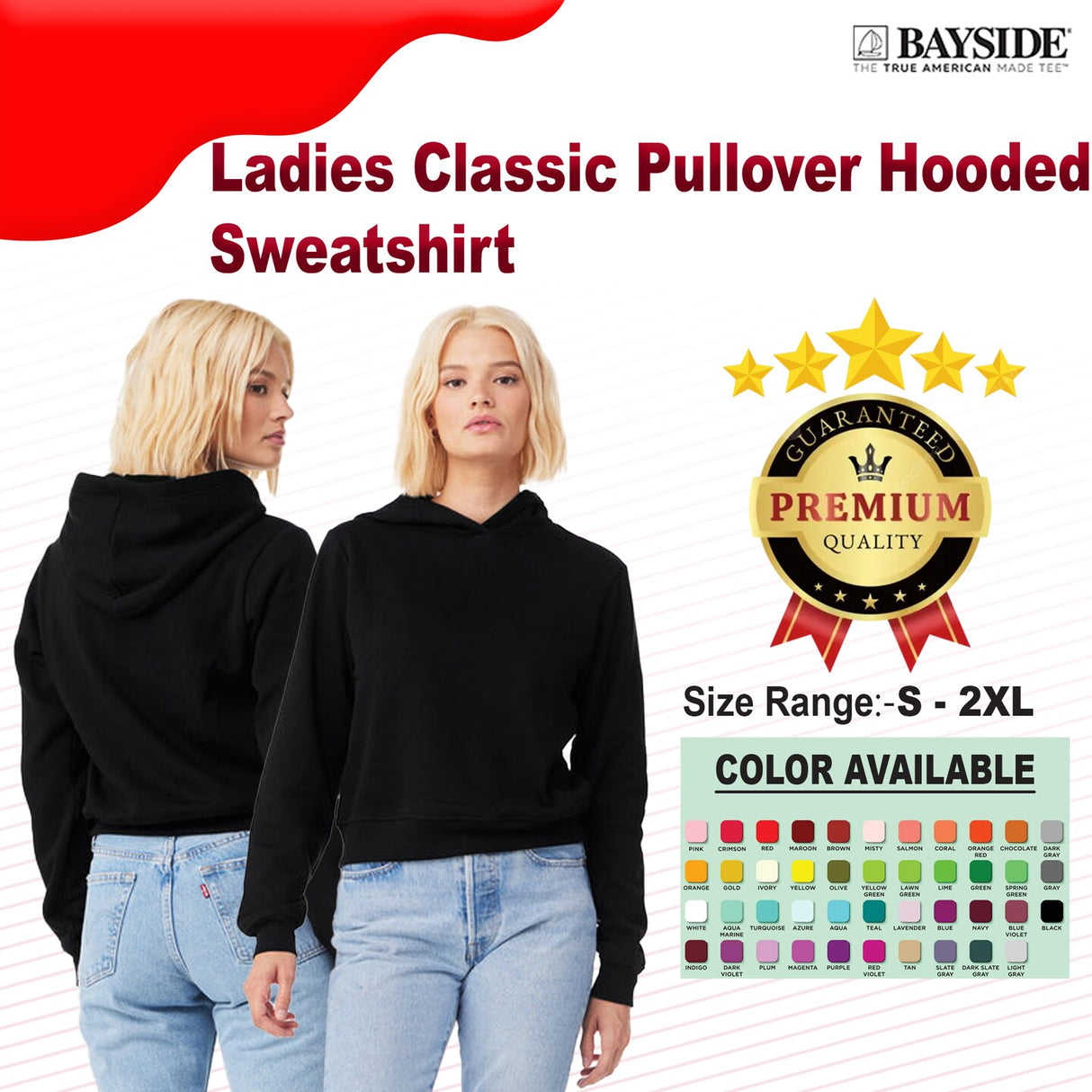 Bella + Canvas® Classic Pullover Hooded Sweatshirt