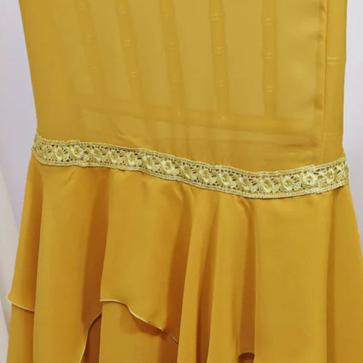 1 Piece Luxurious Gold Chiffon Chair Cover with Sash for Weddings & Celebrations