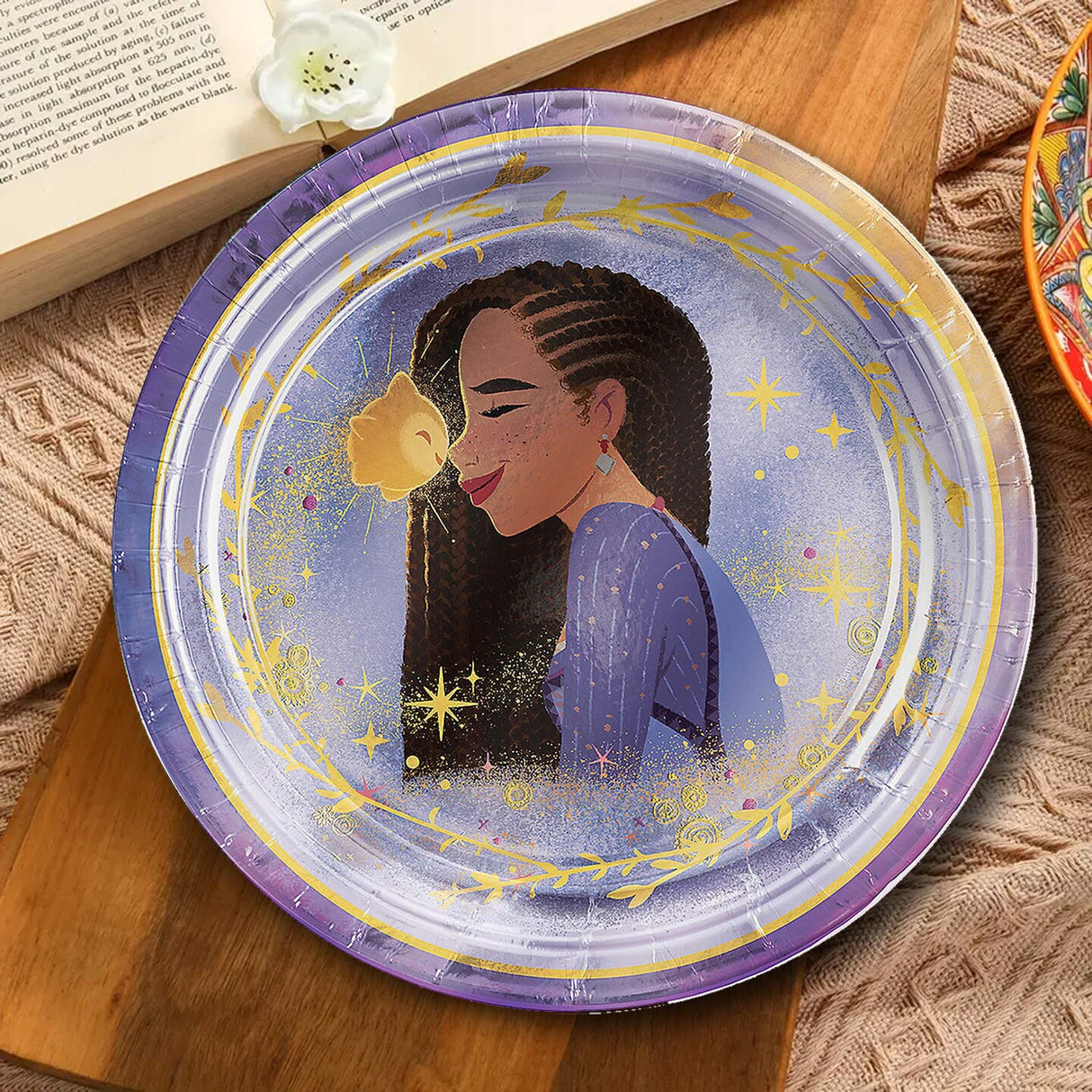 8 Count Disney Wish Asha & Star Paper Dessert Plates 7" Magical Birthday Party Disposable Plates