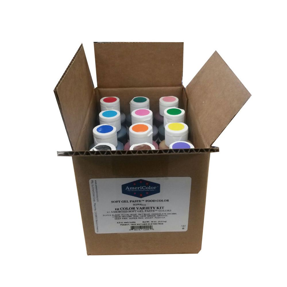Americolor Soft Gel Paste Variety Kit, 4.5 oz., 12 Colors