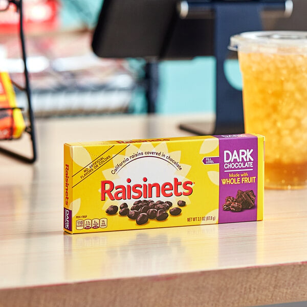 Raisinets Dark Chocolate-Covered Raisins Candy Box 3.1 oz. - 15/Case