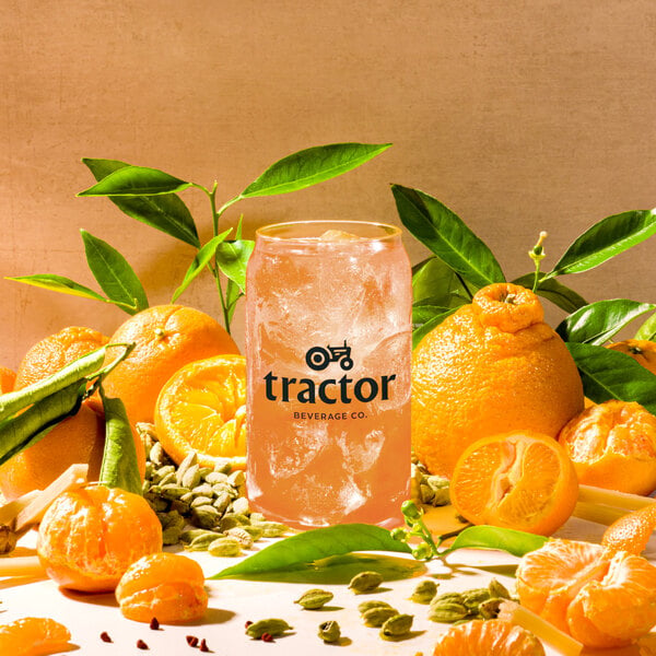 Tractor Beverage Co. Organic Mandarin & Cardamom Beverage 8.5:1 Concentrate 32 fl. oz. - 12/Case