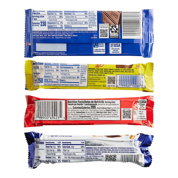 Ferrero Full Size Candy Bar Variety Pack - 72/Case