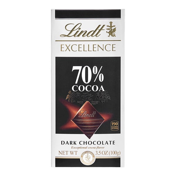 Lindt Excellence 70% Cocoa Dark Chocolate Bar 3.5 oz. - 12/Pack